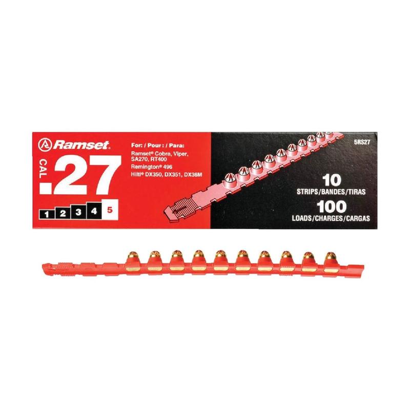 Cartouches rouges sur bandes calibre .27, 10 bandes (100 units)