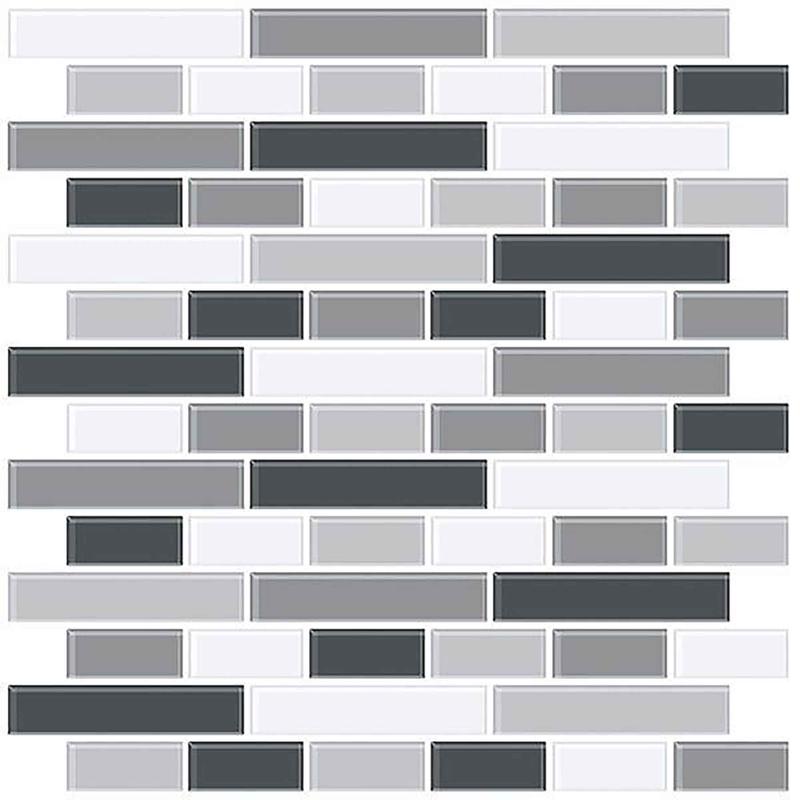 Tuile adhsive imitation de verre fum, 10'' x 10'' (4 units)