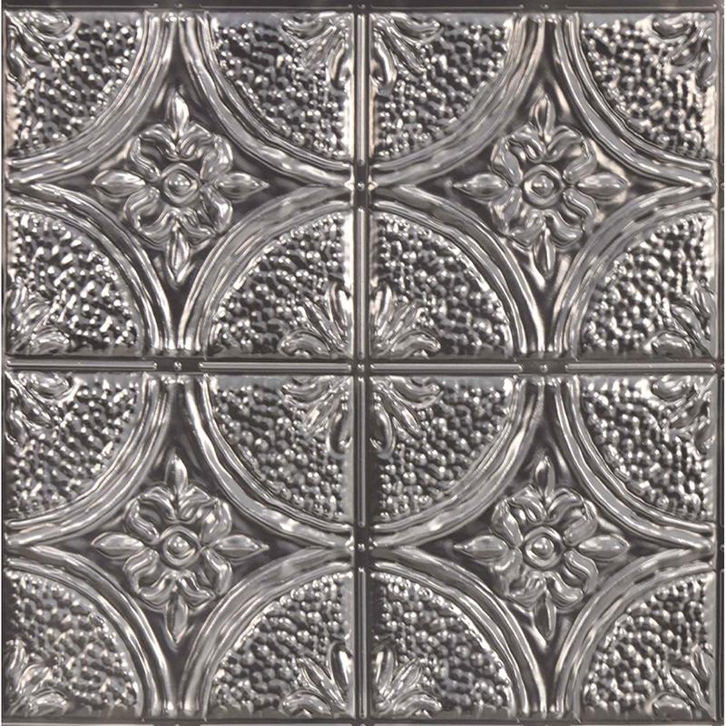 Tuile adhsive imitation tain argent antique Camden, 10'' x 10'' (4 units)