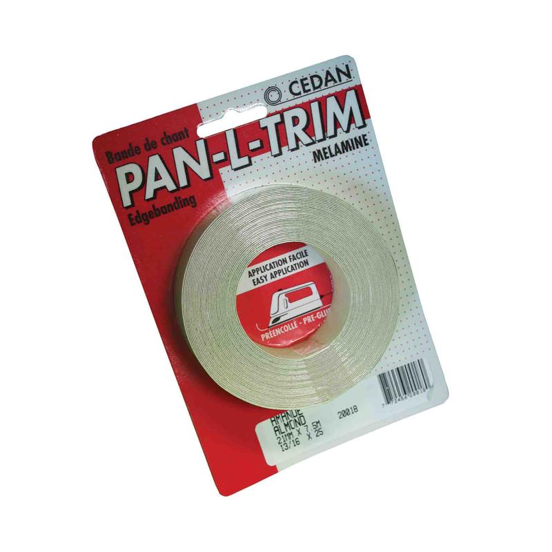 Bande de chant en mlamine amande, 13/16" x 25'