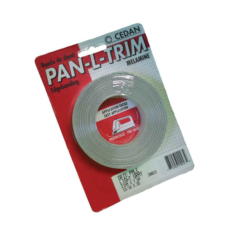 Bande de chant en mlamine gris ple, 13/16" x 25'