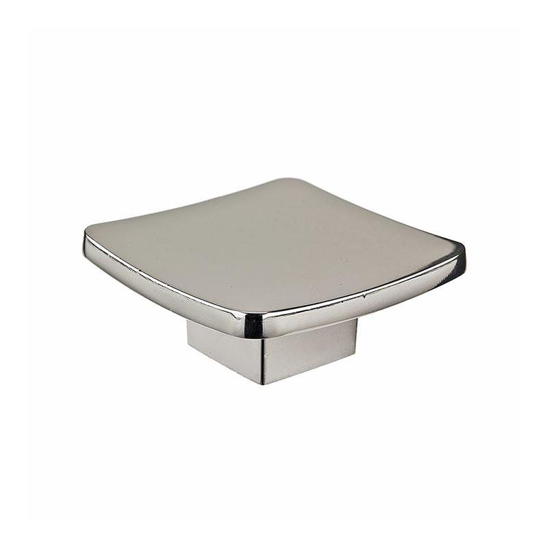 Bouton contemporain en mtal nickel poli, # 8609