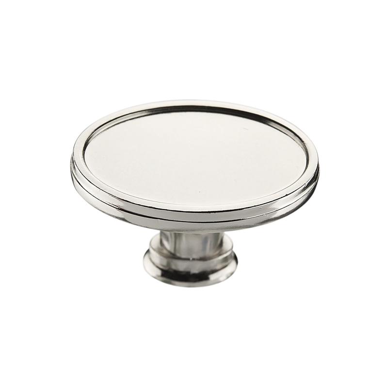 Bouton transitionnel ovale en mtal nickel poli, # 8023