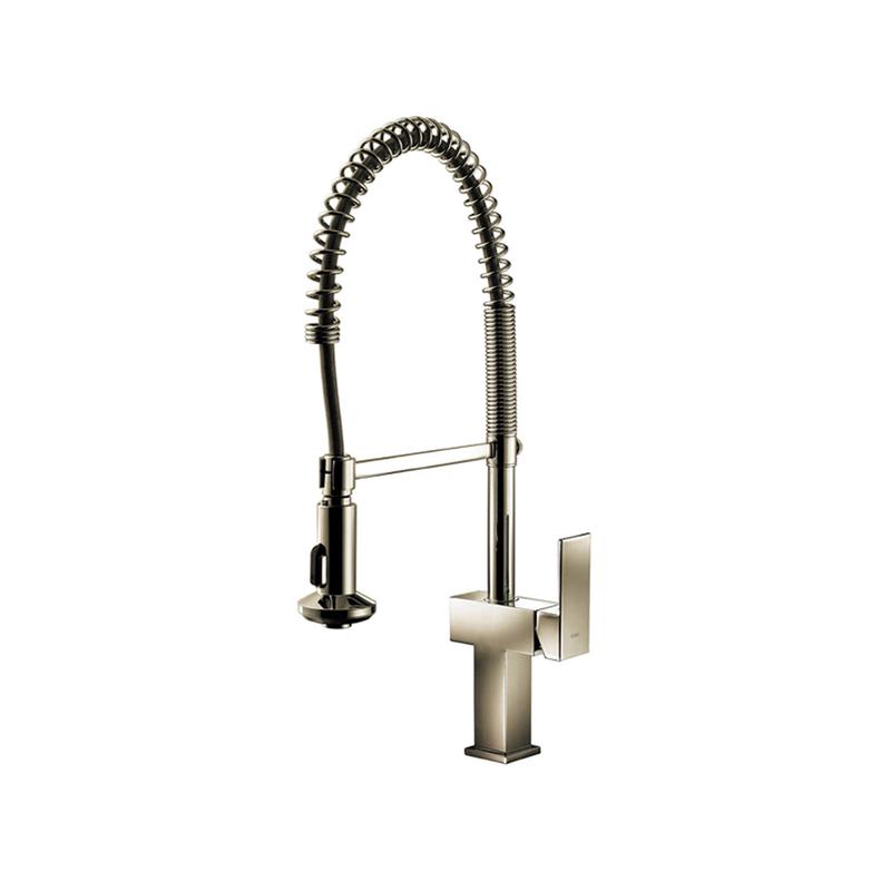 Robinet de cuisine moderne  double jet MARTINEZ-BN, nickel bross