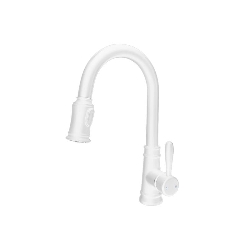 Robinet de cuisine  poigne simple MONACO-W, blanc mat