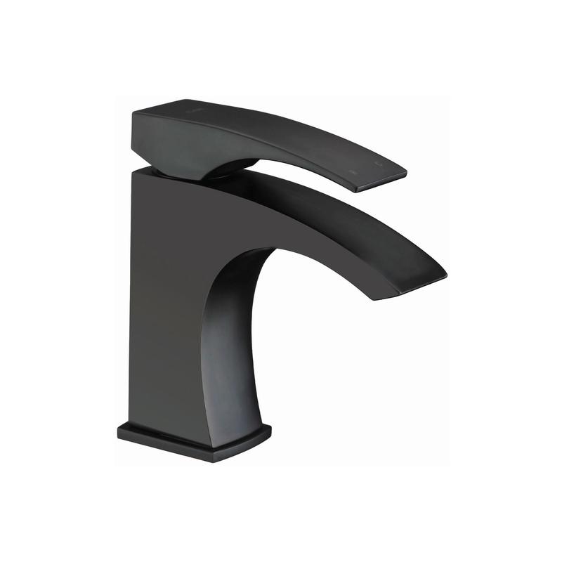 Robinet de lavabo de forme arrondi ROSANA, noir mat