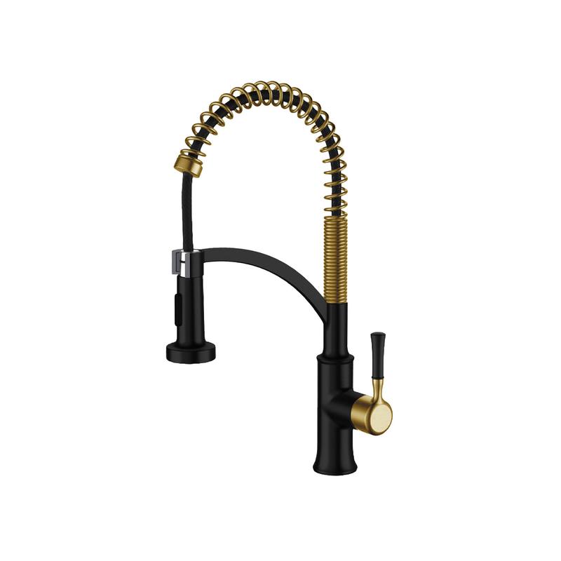 Robinet de style industriel  poigne simple MAGICO-GD-BK, noir mat et or bross