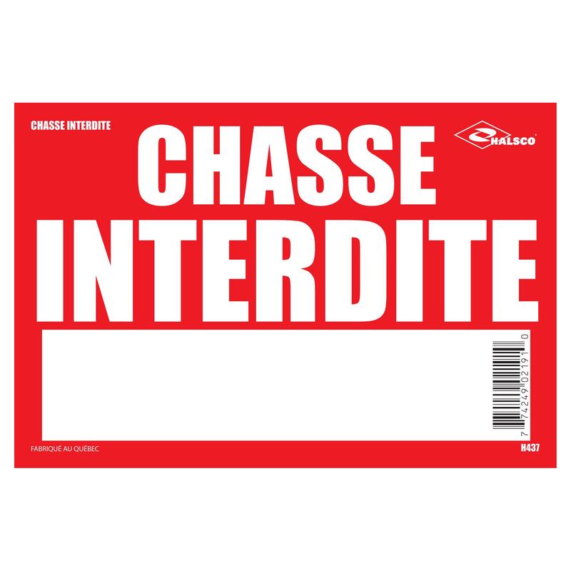 Affiche "Dfense de chasser", 8" x 12"