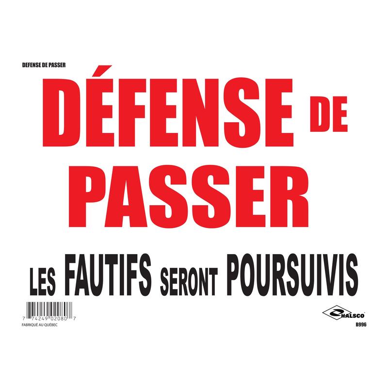 Affiche ''Dfense de Passer'', 12" x 16"