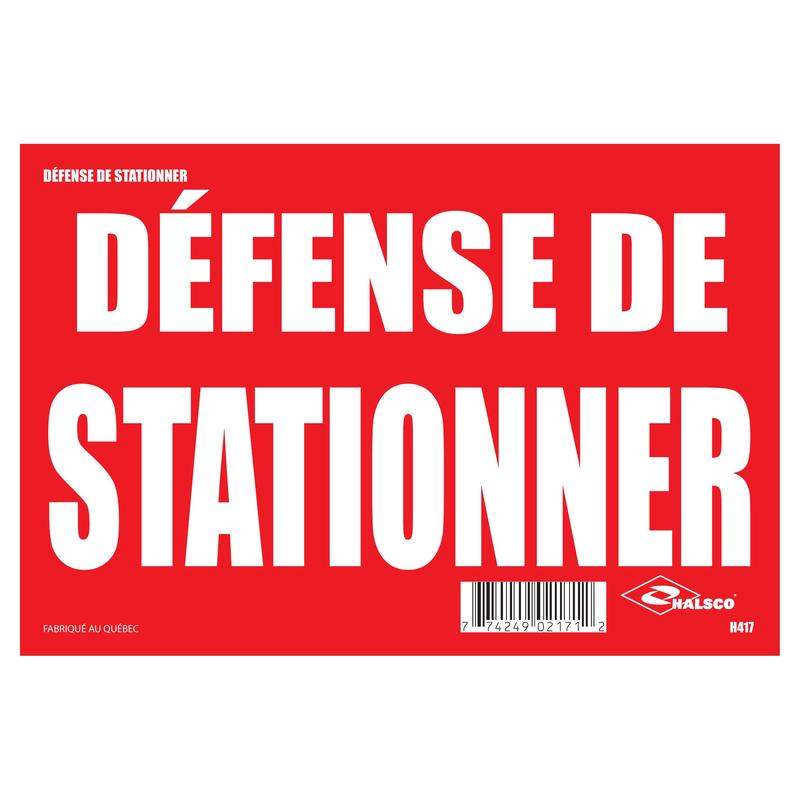 Affiche "Dfense de stationner", 8" x 12"