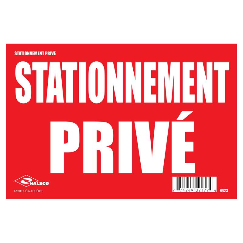Affiche "Stationnement priv", 8" x 12"
