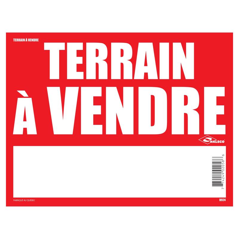 Affiche ''Terrain  vendre'', 12" x 16"