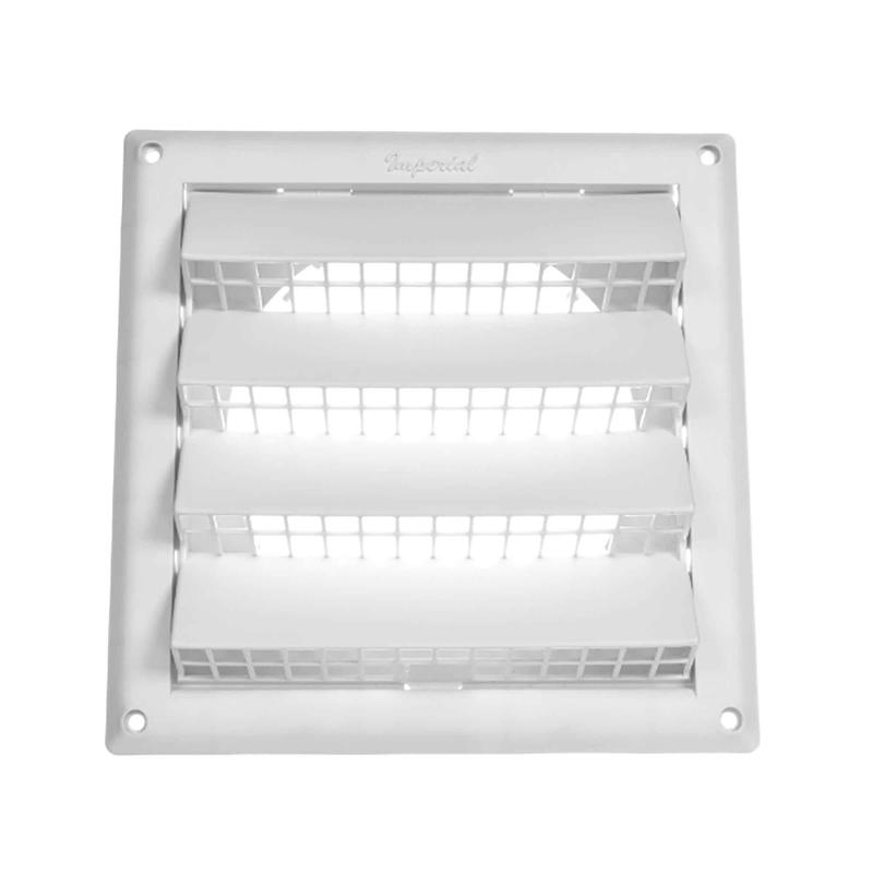 Capuchon d'entre d'air avec grille de plastique, 5" (blanc)
