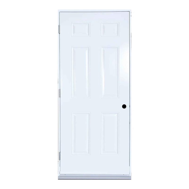Porte d'acier pour cabanon avec cadrage de 36" x 1-1/4" x 4-5/8", ouverture  gauche vers lextrieur (blanc)