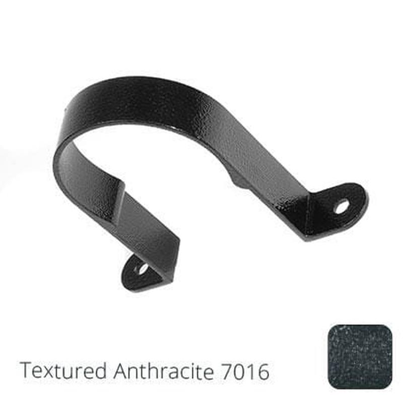 Alumasc 100mm (4") Aluminium Downpipe Clip - Textured Anthracite Grey RAL 7016