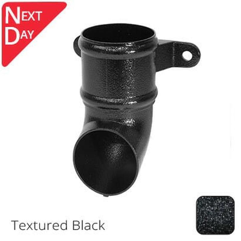 Alumasc 100mm (4") Cast Aluminium Downpipe Shoe with Ears - Textured Black