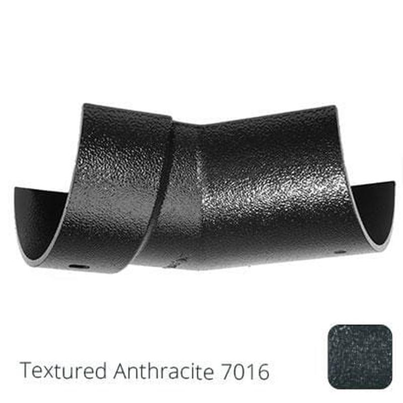 Alumasc 100mm (4") Half Round Cast Aluminium Gutter 135 Internal Angle - Textured Anthracite Grey RAL 7016