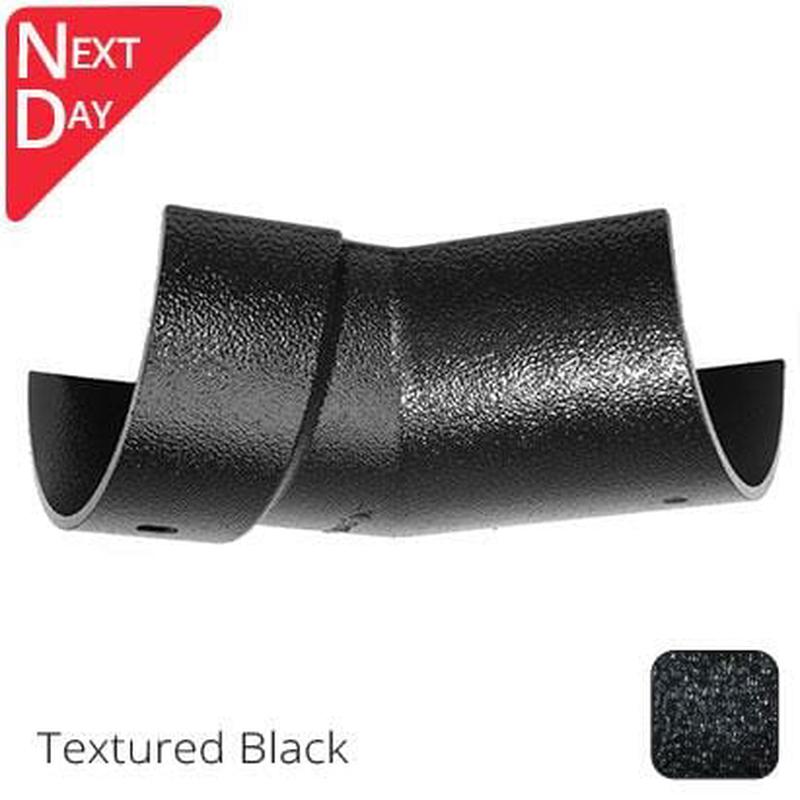 Alumasc 100mm (4") Half Round Cast Aluminium Gutter 135 Internal Angle - Textured Black