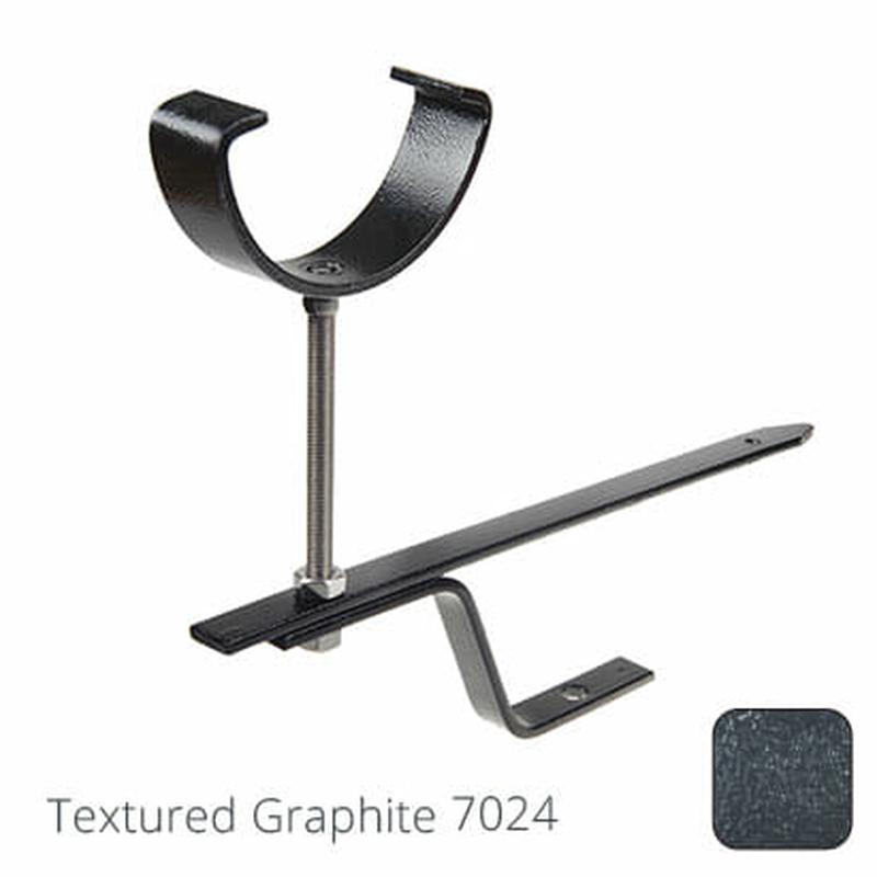 Alumasc 100mm (4") x 3m Aluminium Downpipe with Cast Eared Socket - Textured Graphite Grey RAL 7024