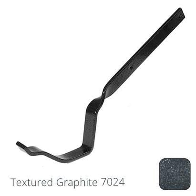 Alumasc 115mm (4.5") Victorian Ogee Cast Aluminium Gutter Side Fix Rafter Bracket - Textured Graphite Grey RAL 7024