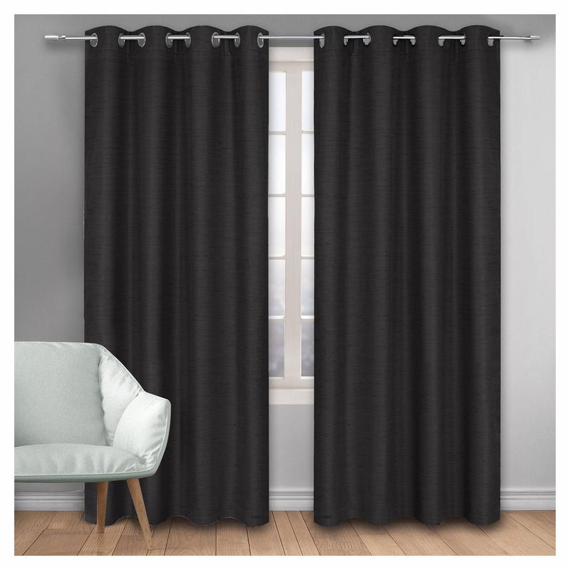Rideau  aspect de lin, noir