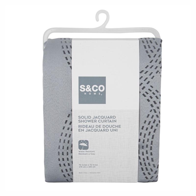 Rideau de douche en Jacqard gris ple, 70" x 72"