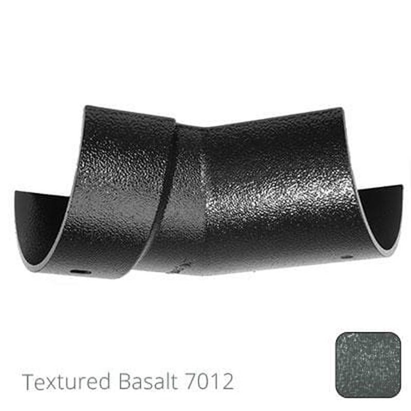 Alumasc 115mm (4.5") Half Round Cast Aluminium Gutter 135 Internal Angle - Textured Basalt Grey RAL 7012