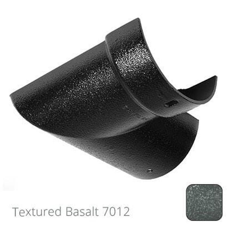 Alumasc 115mm (4.5") Half Round Cast Aluminium Gutter 90 Internal Angle - Textured Basalt Grey RAL 7012