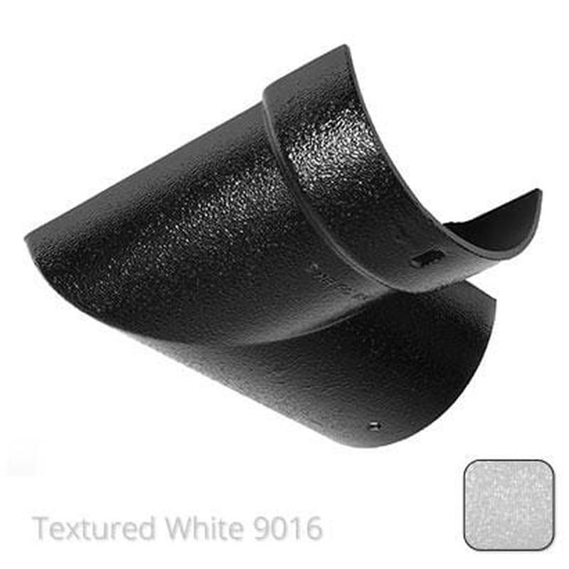 Alumasc 115mm (4.5") Half Round Cast Aluminium Gutter 90 Internal Angle - Textured Traffic White RAL 9016