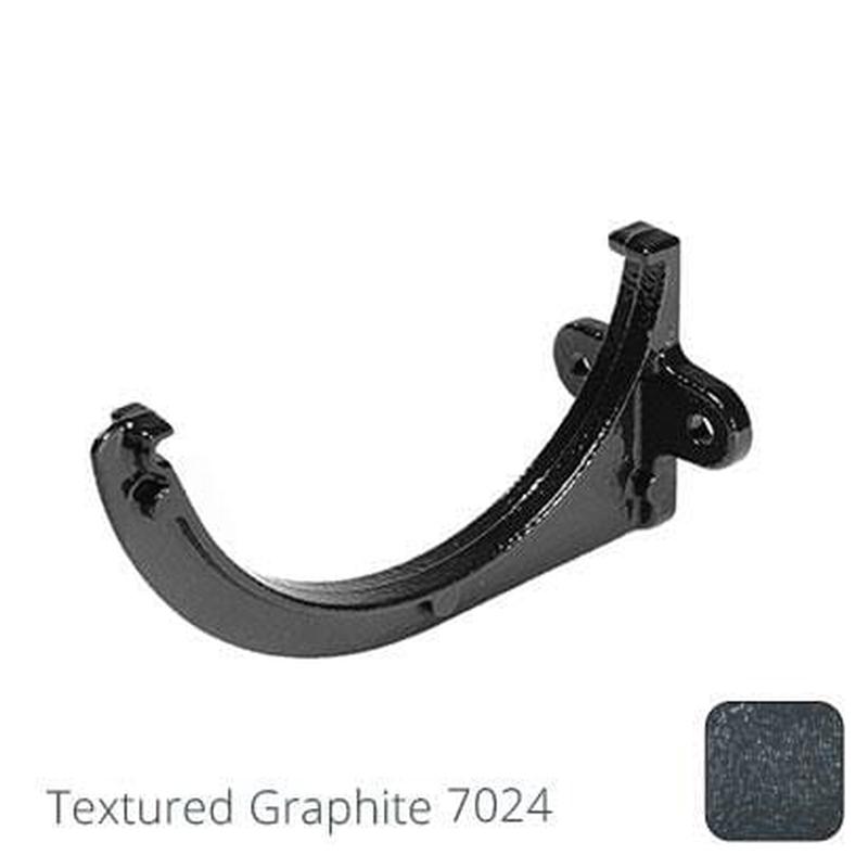 Alumasc 115mm (4.5") Half Round Cast Aluminium Gutter Fascia Bracket - Textured Graphite Grey RAL 7024