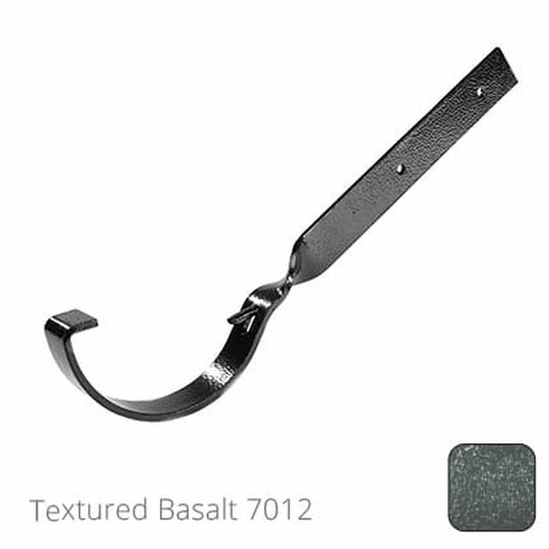 Alumasc 115mm (4.5") Half Round Cast Aluminium Gutter Side Fix Rafter Bracket - Textured Basalt Grey RAL 7012