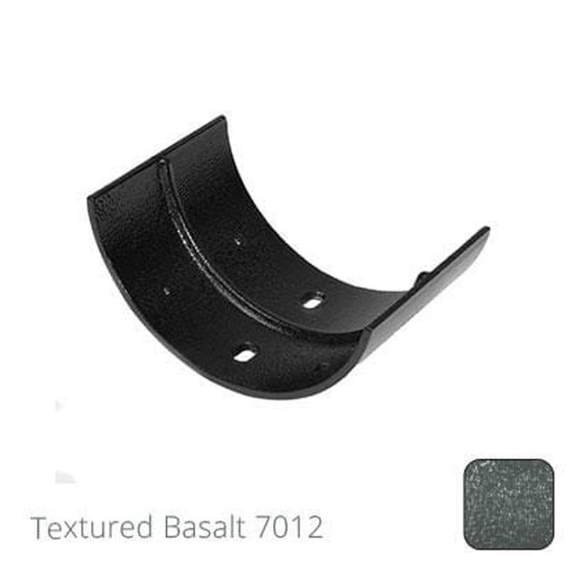 Alumasc 115mm (4.5") Half Round Cast Aluminium Gutter Union - Textured Basalt Grey RAL 7012