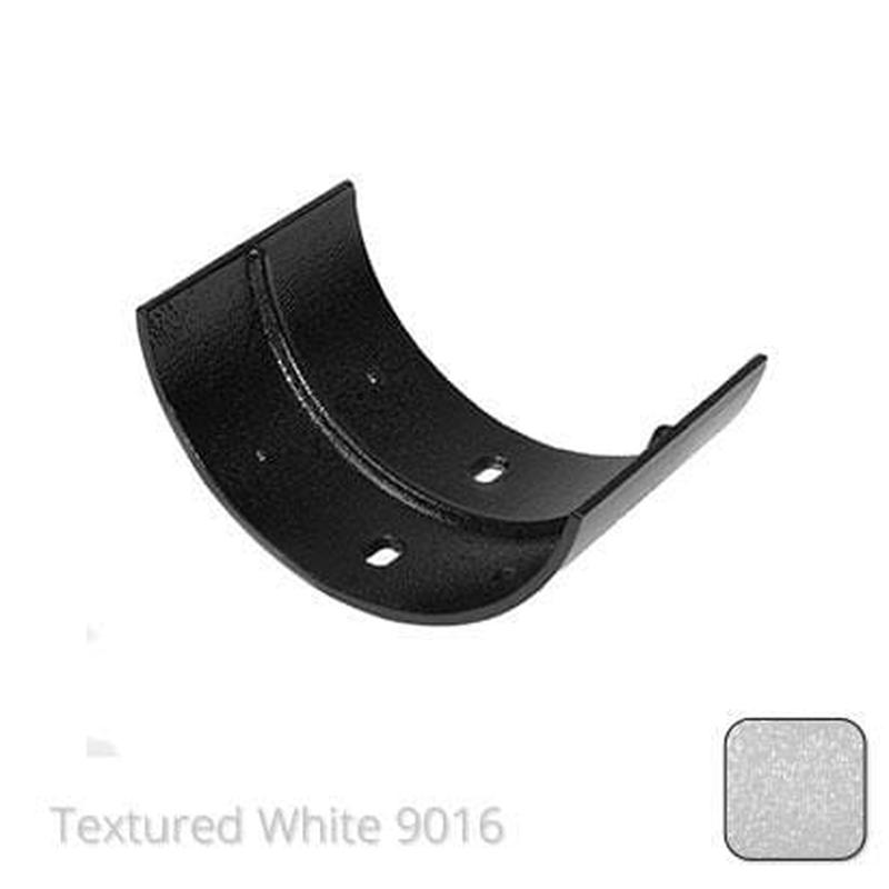 Alumasc 115mm (4.5") Half Round Cast Aluminium Gutter Union - Textured Traffic White RAL 9016