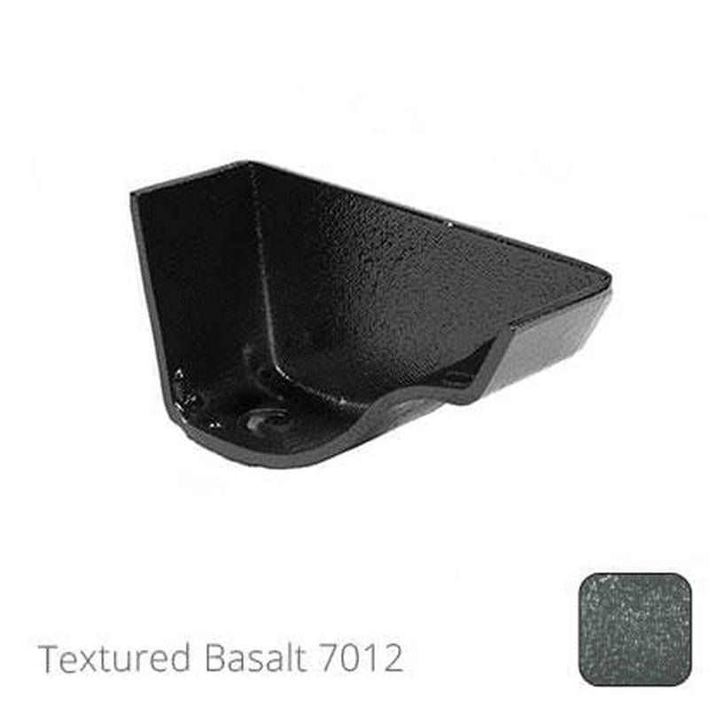 Alumasc 115mm (4.5") Victorian Ogee Cast Aluminium External Right Hand Stop End - Textured Basalt Grey RAL 7012