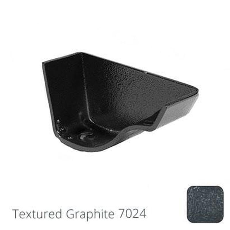 Alumasc 115mm (4.5") Victorian Ogee Cast Aluminium External Right Hand Stop End - Textured Graphite Grey RAL 7024