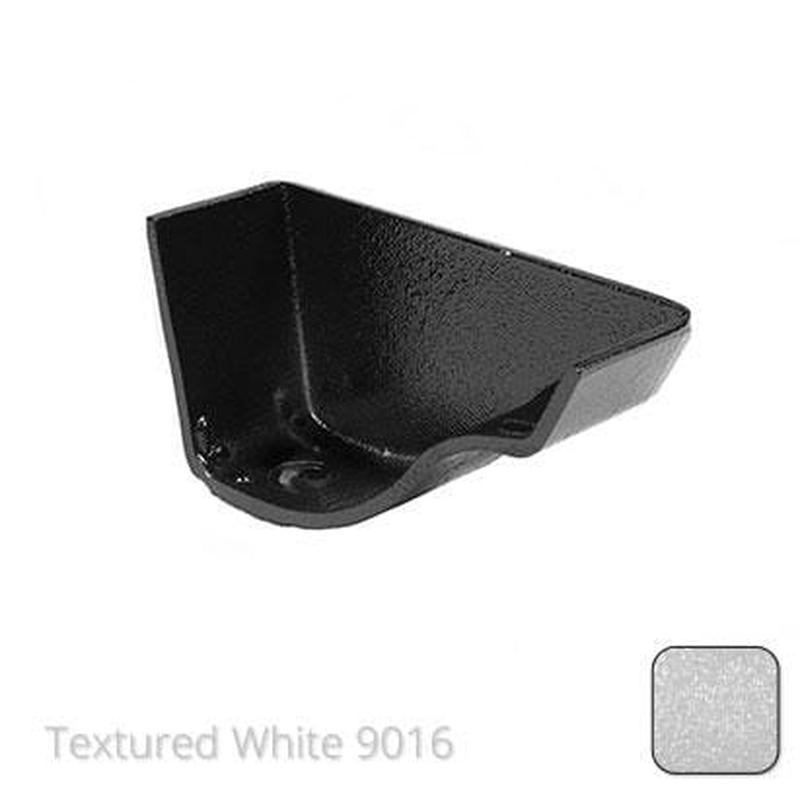 Alumasc 115mm (4.5") Victorian Ogee Cast Aluminium External Right Hand Stop End - Textured Traffic White RAL 9016