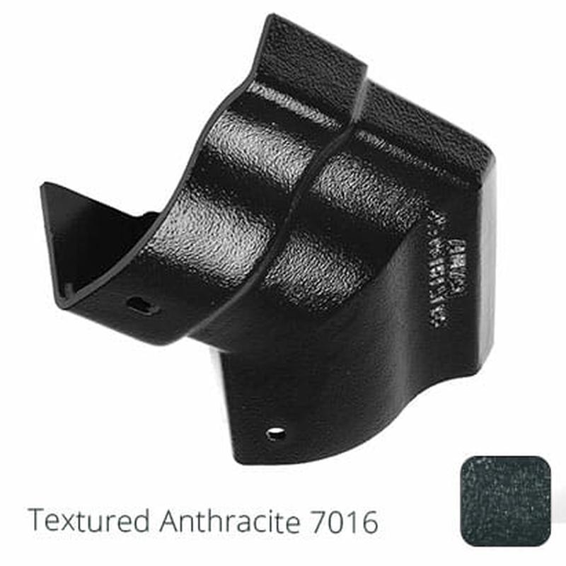 Alumasc 115mm (4.5") Victorian Ogee Cast Aluminium Gutter 135 External Angle - Textured Anthracite Grey RAL 7016