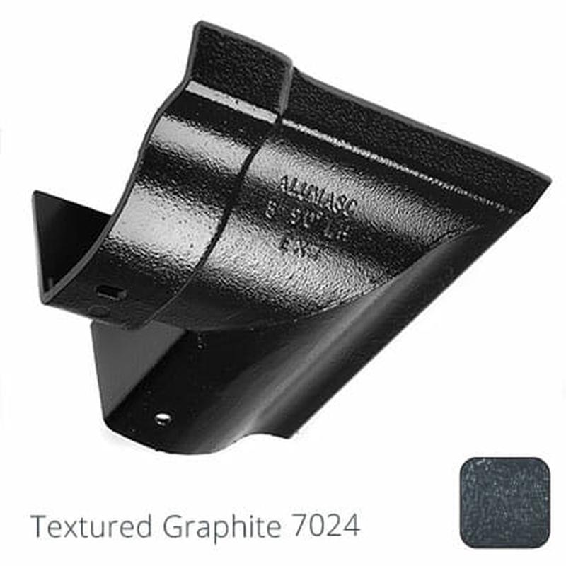 Alumasc 115mm (4.5") Victorian Ogee Cast Aluminium Gutter 90 External Angle - Textured Graphite Grey RAL 7024