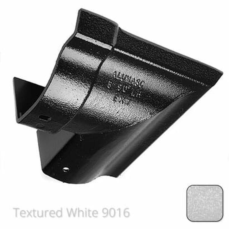 Alumasc 115mm (4.5") Victorian Ogee Cast Aluminium Gutter 90 External Angle - Textured Traffic White RAL 9016