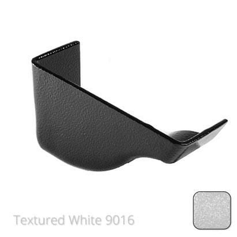 Alumasc 115mm (4.5") Victorian Ogee Cast Aluminium Internal Left Hand Stop End - Textured Traffic White RAL 9016