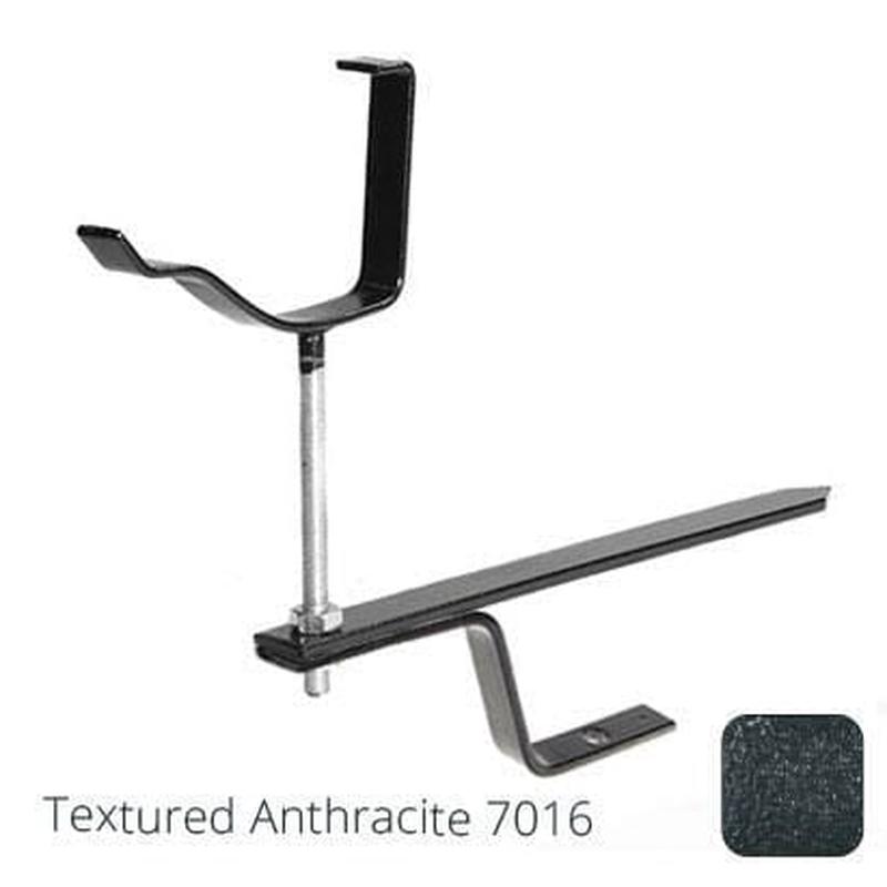 Alumasc 115mm (4.5") Victorian Ogee Cast Aluminium Rise & Fall Gutter Bracket - Textured Anthracite Grey RAL 7016