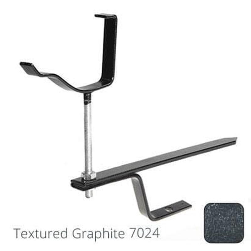 Alumasc 115mm (4.5") Victorian Ogee Cast Aluminium Rise & Fall Gutter Bracket - Textured Graphite Grey RAL 7024
