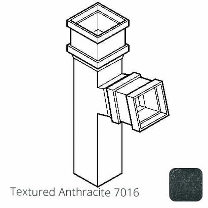 Alumasc 100 x 75mm (4"x3") Cast Aluminium 112 Degree Branch without Ears - Textured 7016 Anthracite Grey