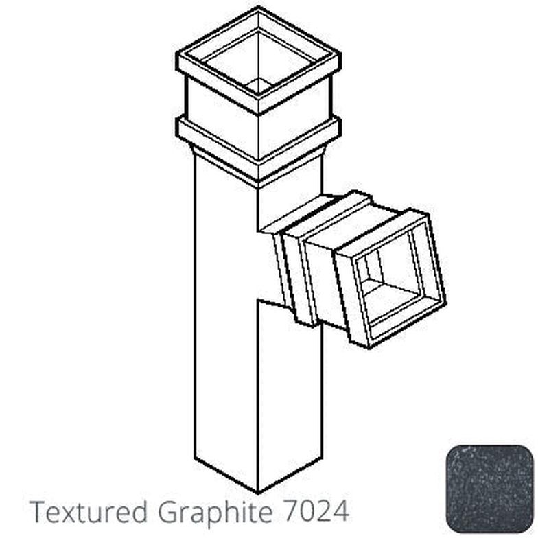 Alumasc 100 x 75mm (4"x3") Cast Aluminium 112 Degree Branch without Ears - Textured 7024 Graphite Grey