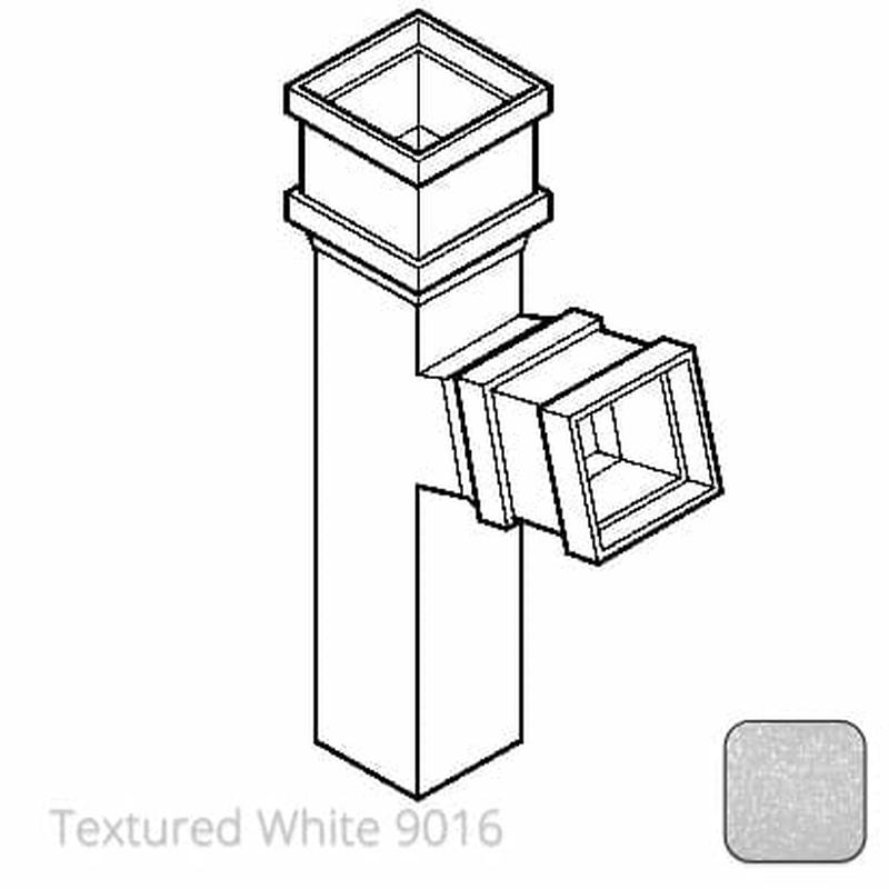 Alumasc 100 x 75mm (4"x3") Cast Aluminium 112 Degree Branch without Ears - Textured 9016 White