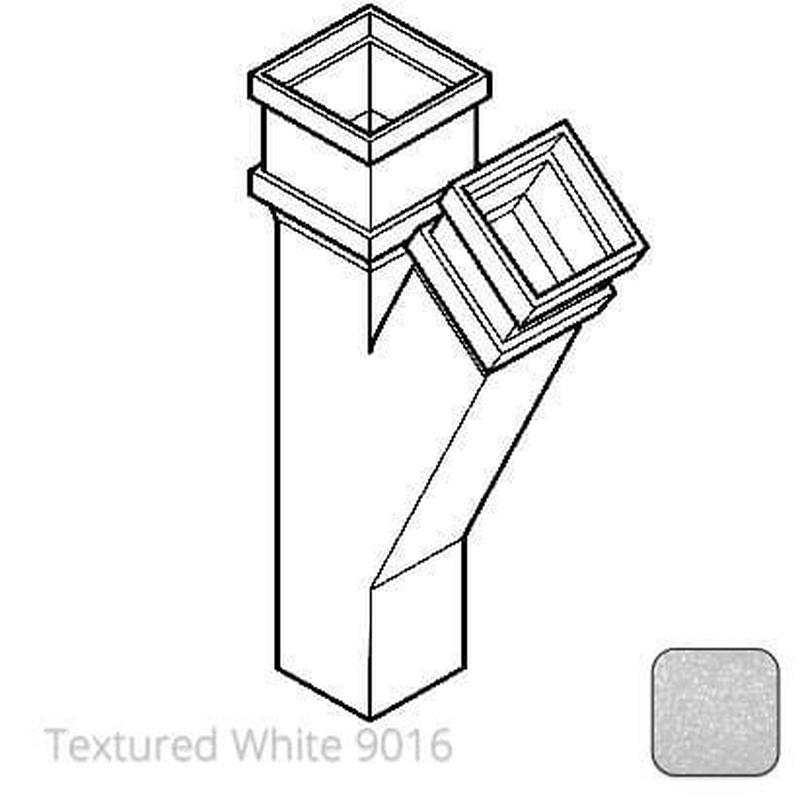 Alumasc 100 x 75mm (4"x3") Cast Aluminium 135 Degree Branch without Ears - Textured 9016 White