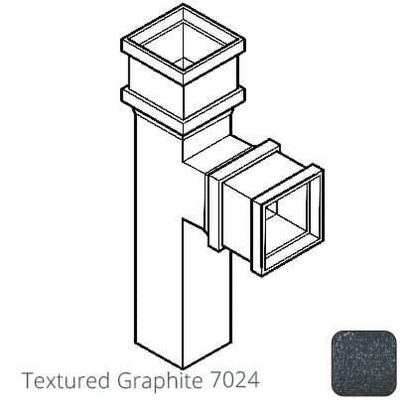 Alumasc 100 x 75mm (4"x3") Cast Aluminium 90 Degree Branch without Ears - Textured 7024 Graphite Grey