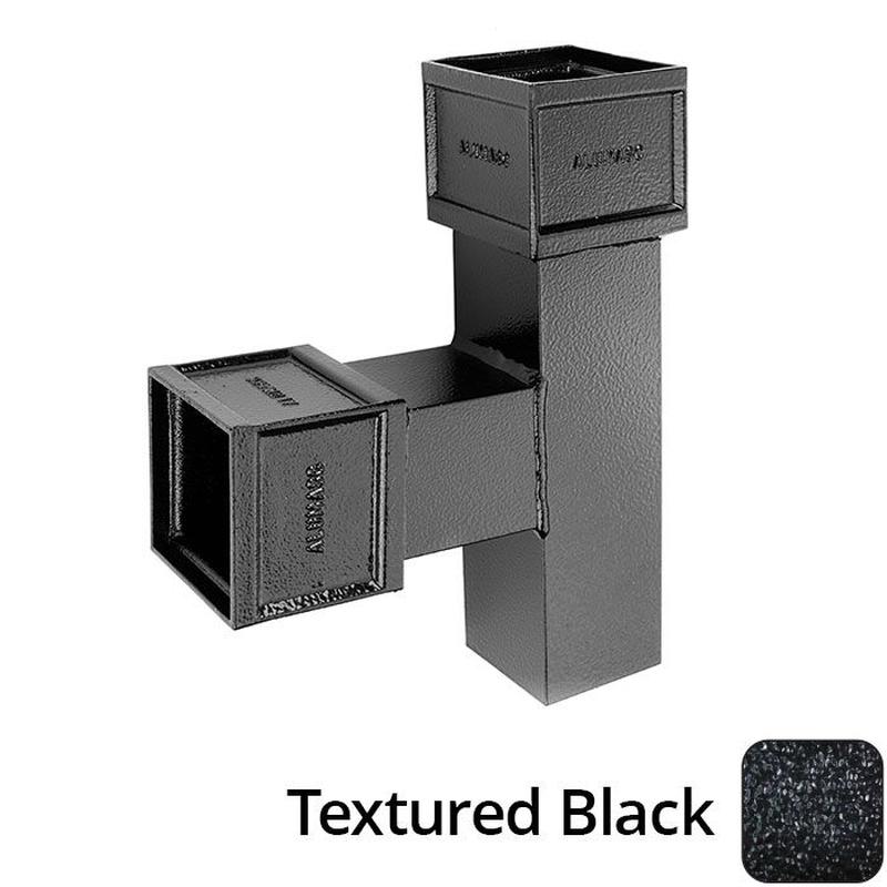 Alumasc 100 x 75mm (4"x3") Cast Aluminium 90 Degree Branch without Ears - Textured Black