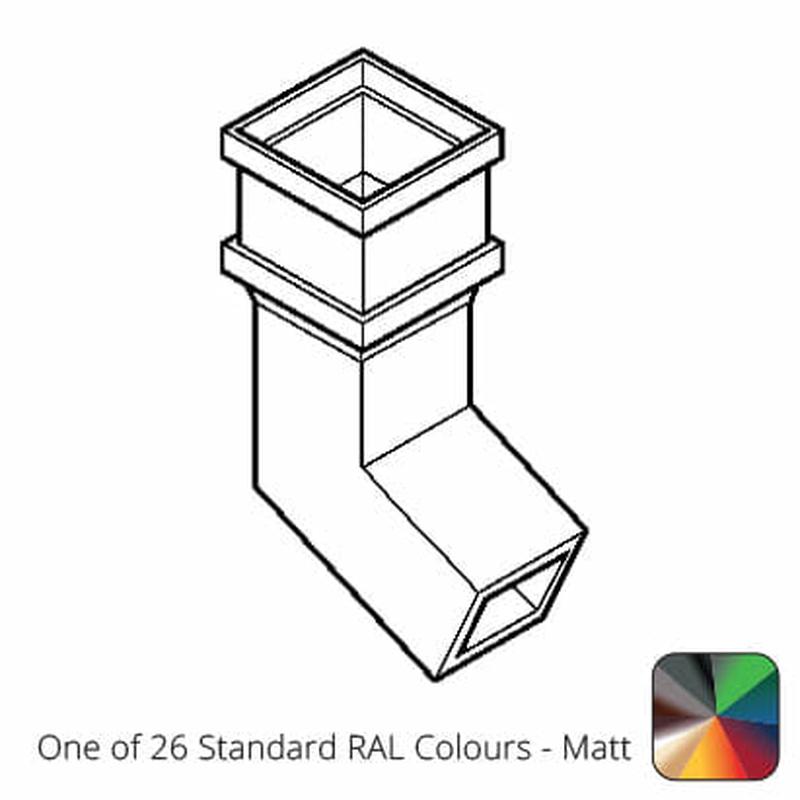 Alumasc 100 x 75mm (4"x3") Cast Aluminium Downpipe 112 Degree Bend without Ears - One of 26 Standard Matt RAL colours TBC