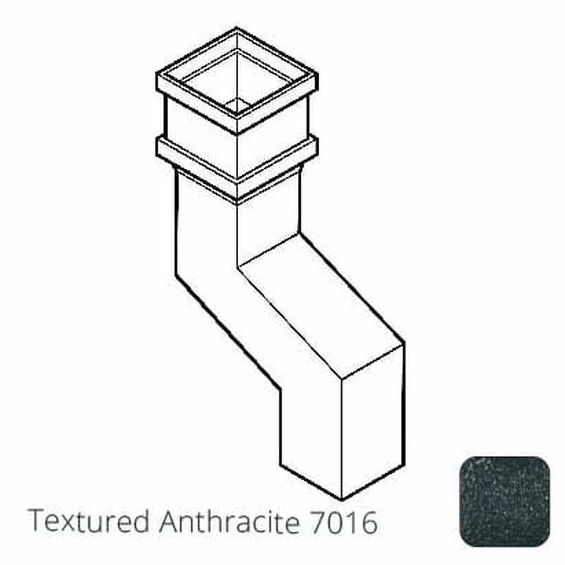 Alumasc 100 x 75mm (4"x3") Cast Aluminium Downpipe 75mm Offset - Textured 7016 Anthracite Grey